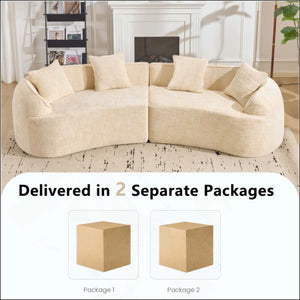 Curved Compressed Sofa, Creative Nordic-Style Design For Living Room, Comfortable, Soft And Suitable For Multiple Scenarios  Wooden Bazar