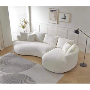 Pikano Curved Sofa With Ingenious Shape Beige - Wooden Bazar