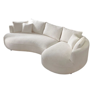 Pikano Curved Sofa With Ingenious Shape Beige - Wooden Bazar