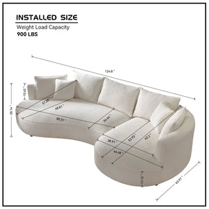 Pikano Curved Sofa With Ingenious Shape Beige - Wooden Bazar