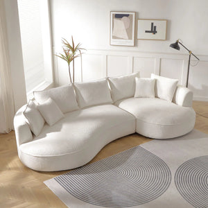 Pikano Curved Sofa With Ingenious Shape Beige - Wooden Bazar