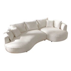 Pikano Curved Sofa With Ingenious Shape Beige - Wooden Bazar