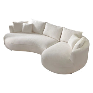 Pikano Curved Sofa With Ingenious Shape Beige - Wooden Bazar