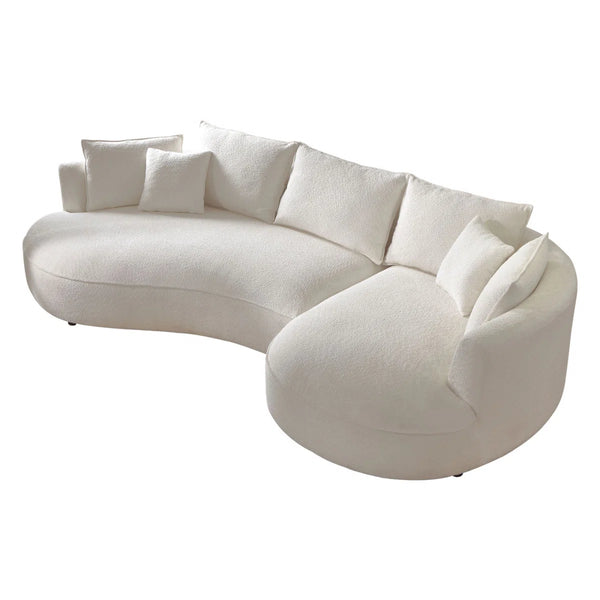Pikano Curved Sofa With Ingenious Shape Beige - Wooden Bazar