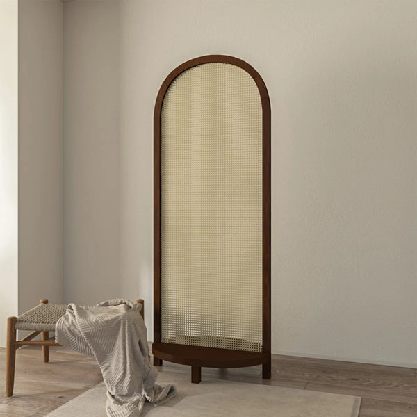 Daejon Folding Wood and Rattan Room Divider  Wooden Bazar