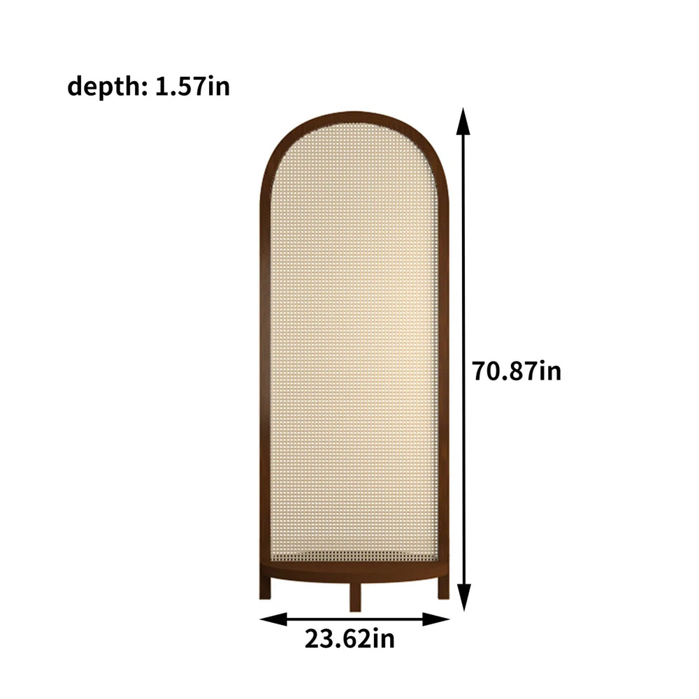 Daejon Folding Wood and Rattan Room Divider  Wooden Bazar