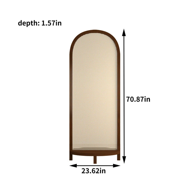 Daejon Folding Wood and Rattan Room Divider  Wooden Bazar