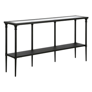 Wide Metal Rectangular Console Table in Blackened Bronze  Wooden Bazar