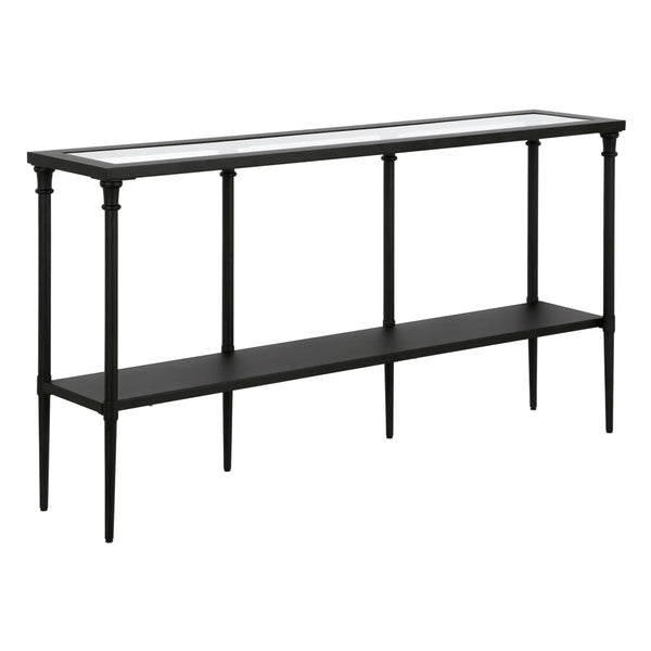 Wide Metal Rectangular Console Table in Blackened Bronze  Wooden Bazar