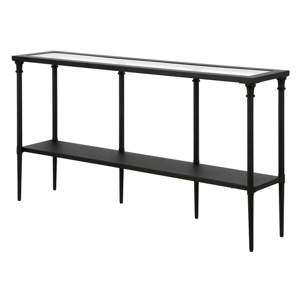Wide Metal Rectangular Console Table in Blackened Bronze  Wooden Bazar