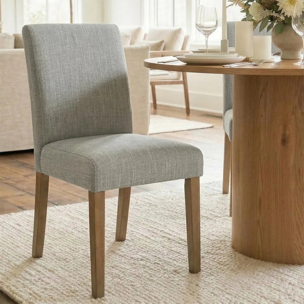 4 Seater Dining Table Sets With 41.5'' Round Table & 4 Upholstered Linen Chairs