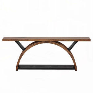 Danu Modern Console Table with Open Shelves for Entryway, Living Room & Hallway  Wooden Bazar