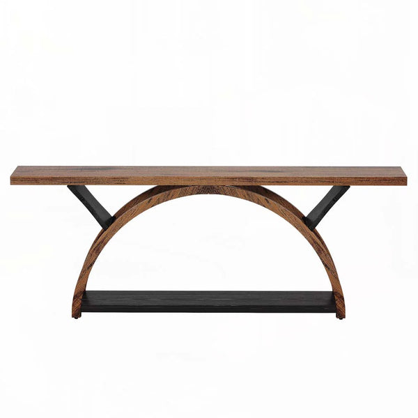 Danu Modern Console Table with Open Shelves for Entryway, Living Room & Hallway  Wooden Bazar