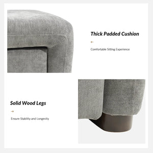 Side-opening Storage Bench with Padded Cushion and Solid Wood Legs