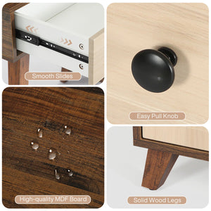 Deovian 5-Drawer Two-Tone Makeup Vanity  Wooden Bazar