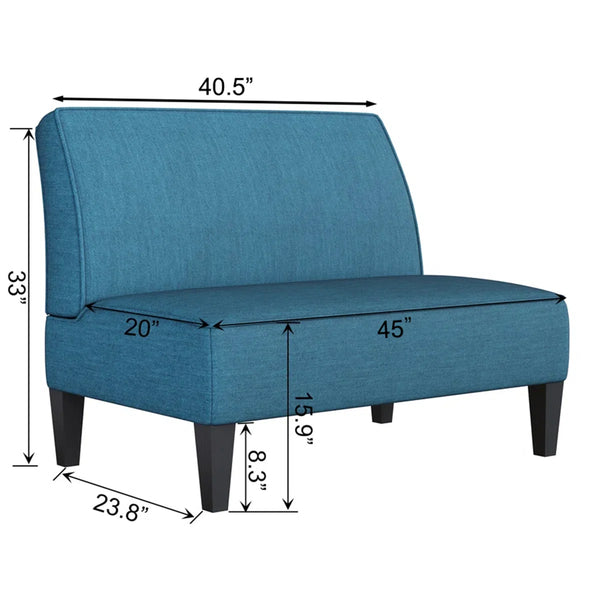 Devair Upholstered 44'' Loveseat  Wooden Bazar