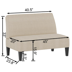 Devair Upholstered 44'' Loveseat  Wooden Bazar