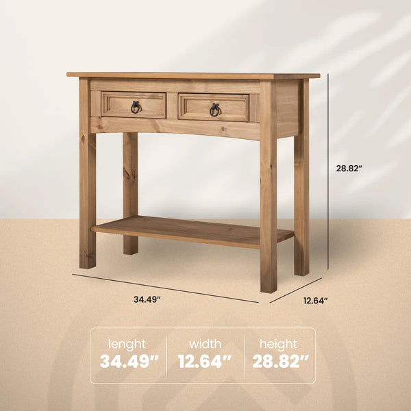 Solid Wood Top Console Table for Entryway, Hallway & Living Room  Wooden Bazar