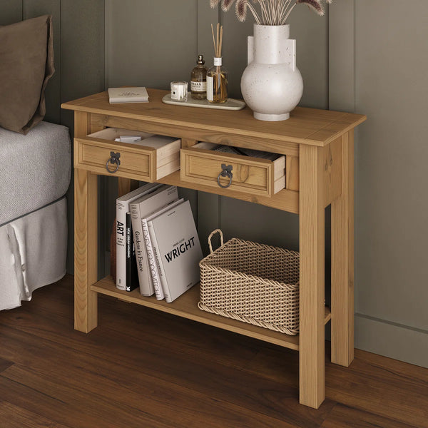 Solid Wood Top Console Table for Entryway, Hallway & Living Room  Wooden Bazar