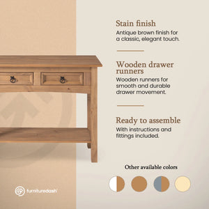 Solid Wood Top Console Table for Entryway, Hallway & Living Room  Wooden Bazar