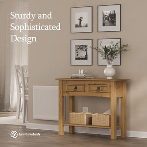 Solid Wood Top Console Table for Entryway, Hallway & Living Room  Wooden Bazar