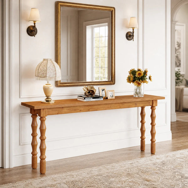Solid Wood Console Table for Entryway, Hallway, or Living Room  Wooden Bazar