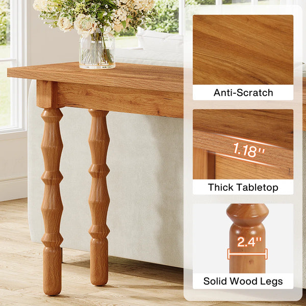 Solid Wood Console Table for Entryway, Hallway, or Living Room  Wooden Bazar