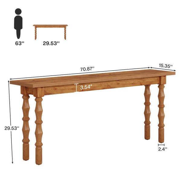 Solid Wood Console Table for Entryway, Hallway, or Living Room  Wooden Bazar