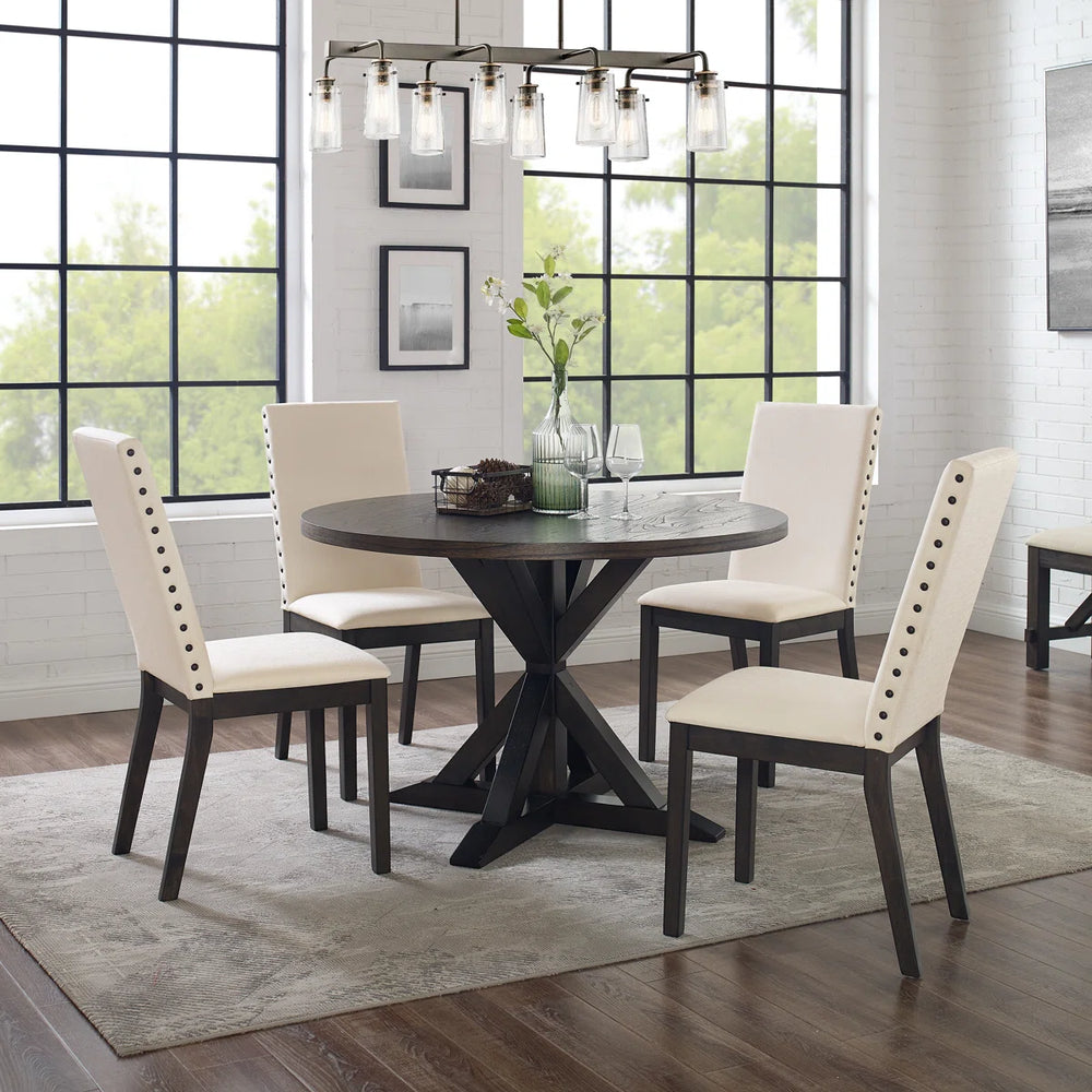 Dicaos 4 Seater Pedestal Dining Table Set - Wooden bazar
