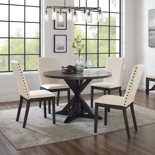 Dicaos 4 Seater Pedestal Dining Table Set - Wooden bazar