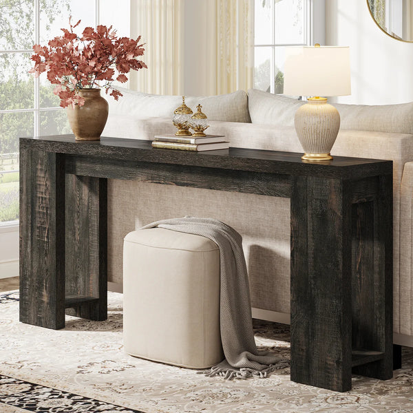 Dyron  Console Sofa Table for Entryway & Hallway  Wooden Bazar