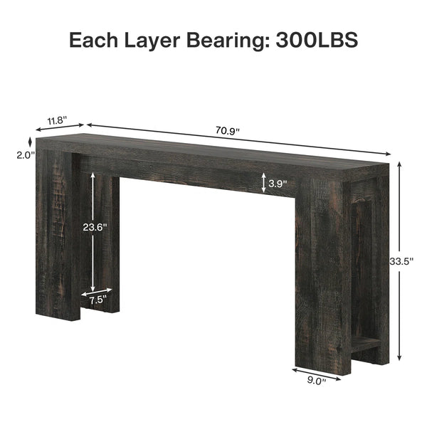 Dyron  Console Sofa Table for Entryway & Hallway  Wooden Bazar
