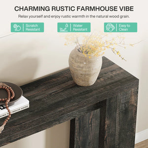 Dyron  Console Sofa Table for Entryway & Hallway  Wooden Bazar