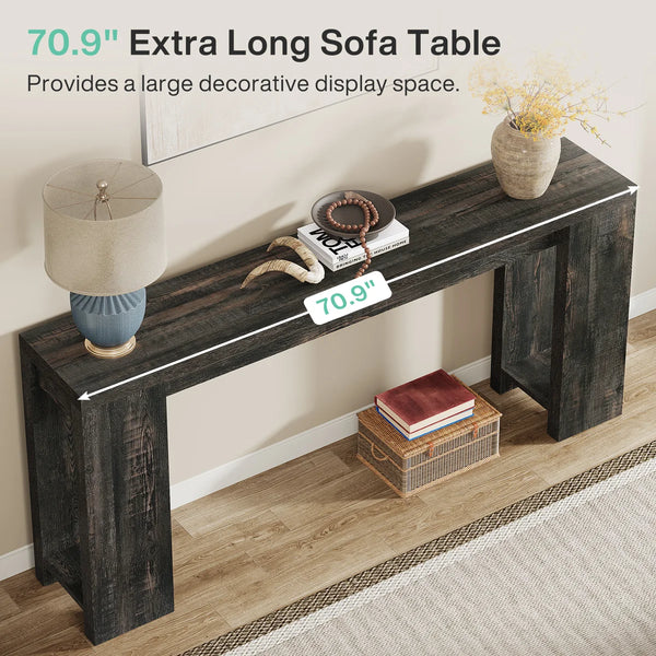 Dyron  Console Sofa Table for Entryway & Hallway  Wooden Bazar