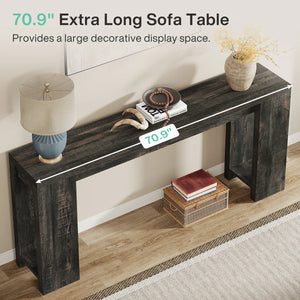 Dyron Extra-Long Farmhouse Console Table for Entryway & Living Room  Wooden Bazar