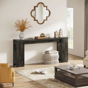 Dyron Extra-Long Farmhouse Console Table for Entryway & Living Room  Wooden Bazar