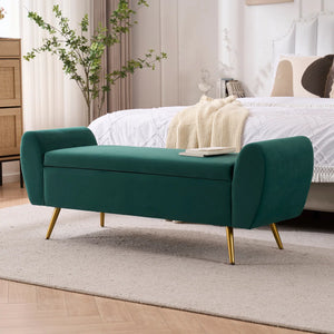 Storage Bench End of Bed Ottoman for King Size Bed - Wooden Bazar