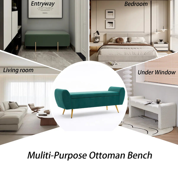 Storage Bench End of Bed Ottoman for King Size Bed - Wooden Bazar