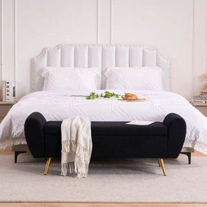 Storage Bench End of Bed Ottoman for King Size Bed - Wooden Bazar