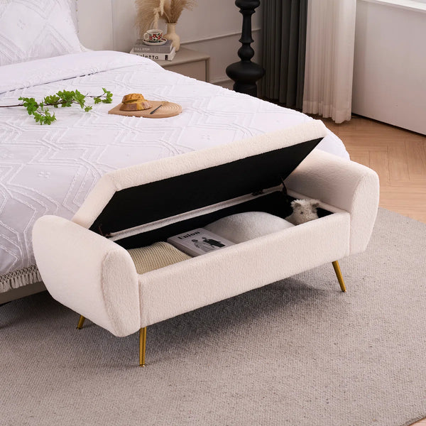 Storage Bench End of Bed Ottoman for King Size Bed - Wooden Bazar