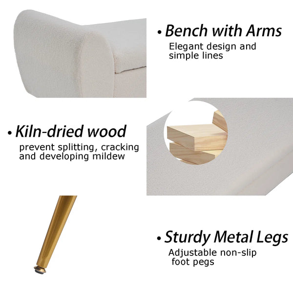 Storage Bench End of Bed Ottoman for King Size Bed - Wooden Bazar