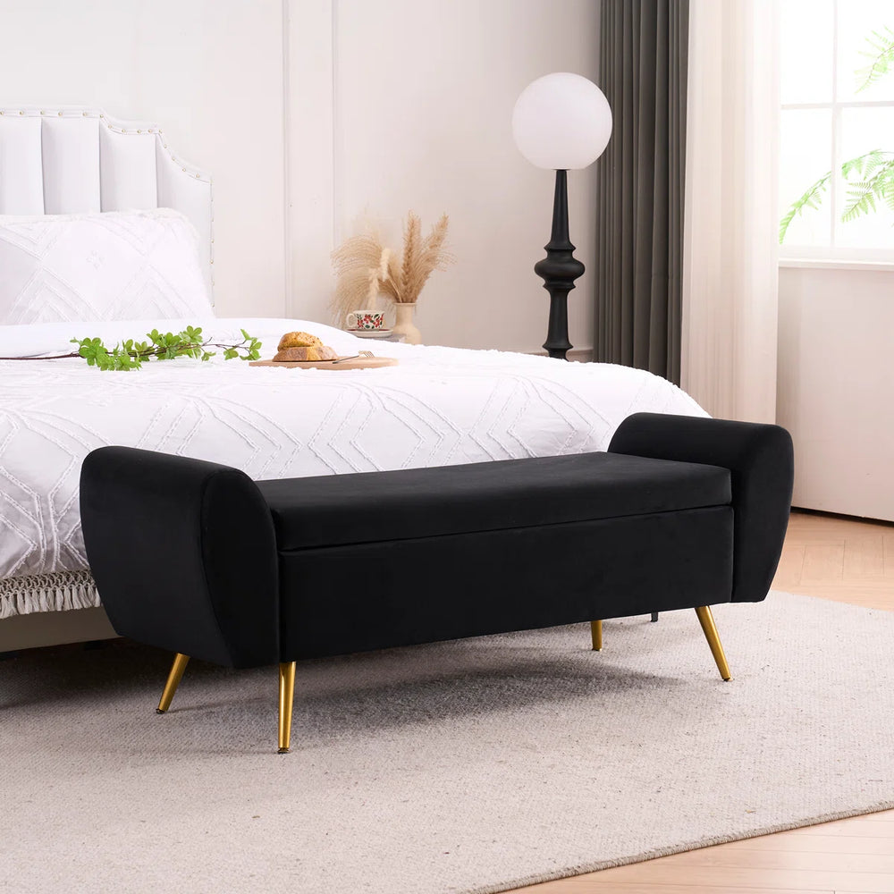 Storage Bench End of Bed Ottoman for King Size Bed - Wooden Bazar