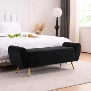 Storage Bench End of Bed Ottoman for King Size Bed - Wooden Bazar