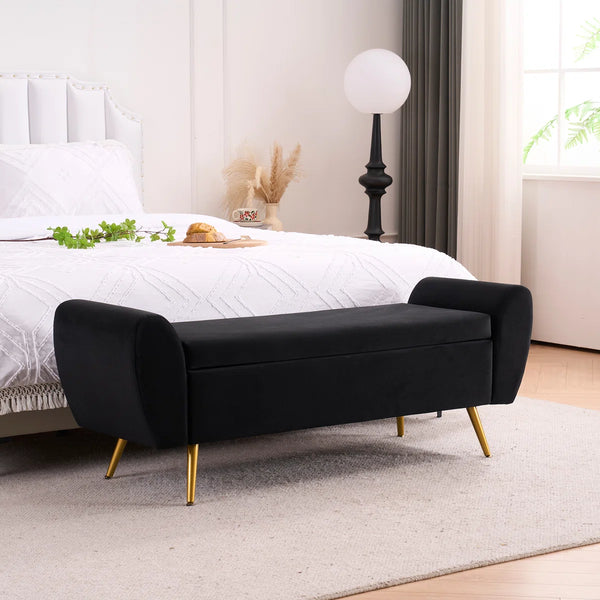 Storage Bench End of Bed Ottoman for King Size Bed - Wooden Bazar