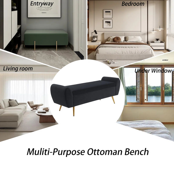 Storage Bench End of Bed Ottoman for King Size Bed - Wooden Bazar