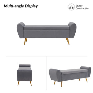 Storage Bench End of Bed Ottoman for King Size Bed - Wooden Bazar