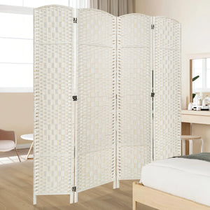 Folding Room Divider, Diamond-Woven Privacy Screen with Double Hinges  Wooden Bazar