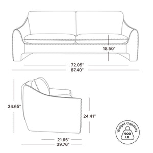 Nevilon Modern Upholstery Sofa - Wooden Bazar