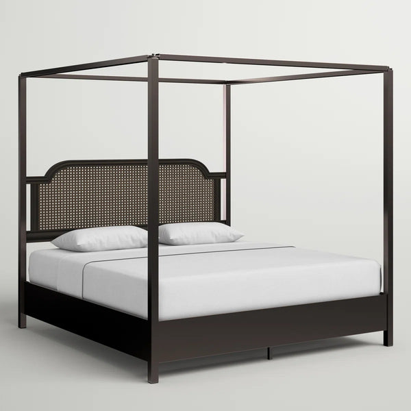 Livaaska Metal Canopy Bed - Wooden  Bazar