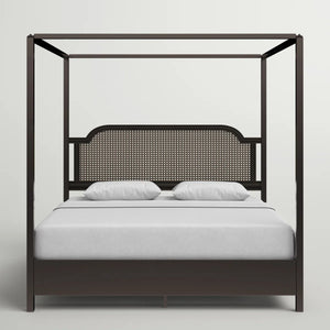 Livaaska Metal Canopy Bed - Wooden  Bazar